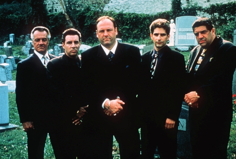 FILE - This undated publicity image released by HBO shows, from left, Tony Sirico, Steven Van Zandt, James Gandolfini, Michael Imperioli and Vicint Pastore,from the HBO drama series "The Sopranos." HBO and the managers for Gandolfini say the actor died Wednesday, June 19, 2013, in Italy. He was 51. (AP Photo/HBO, Anthony Neste, file)